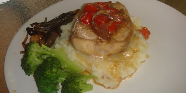 Halibut with a Mango-Teriyaki Glaze