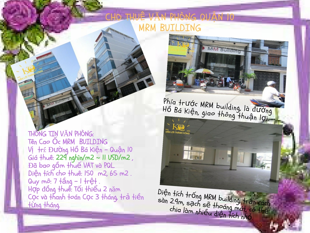 Cho thuê văn phòng quận 10 MRM building