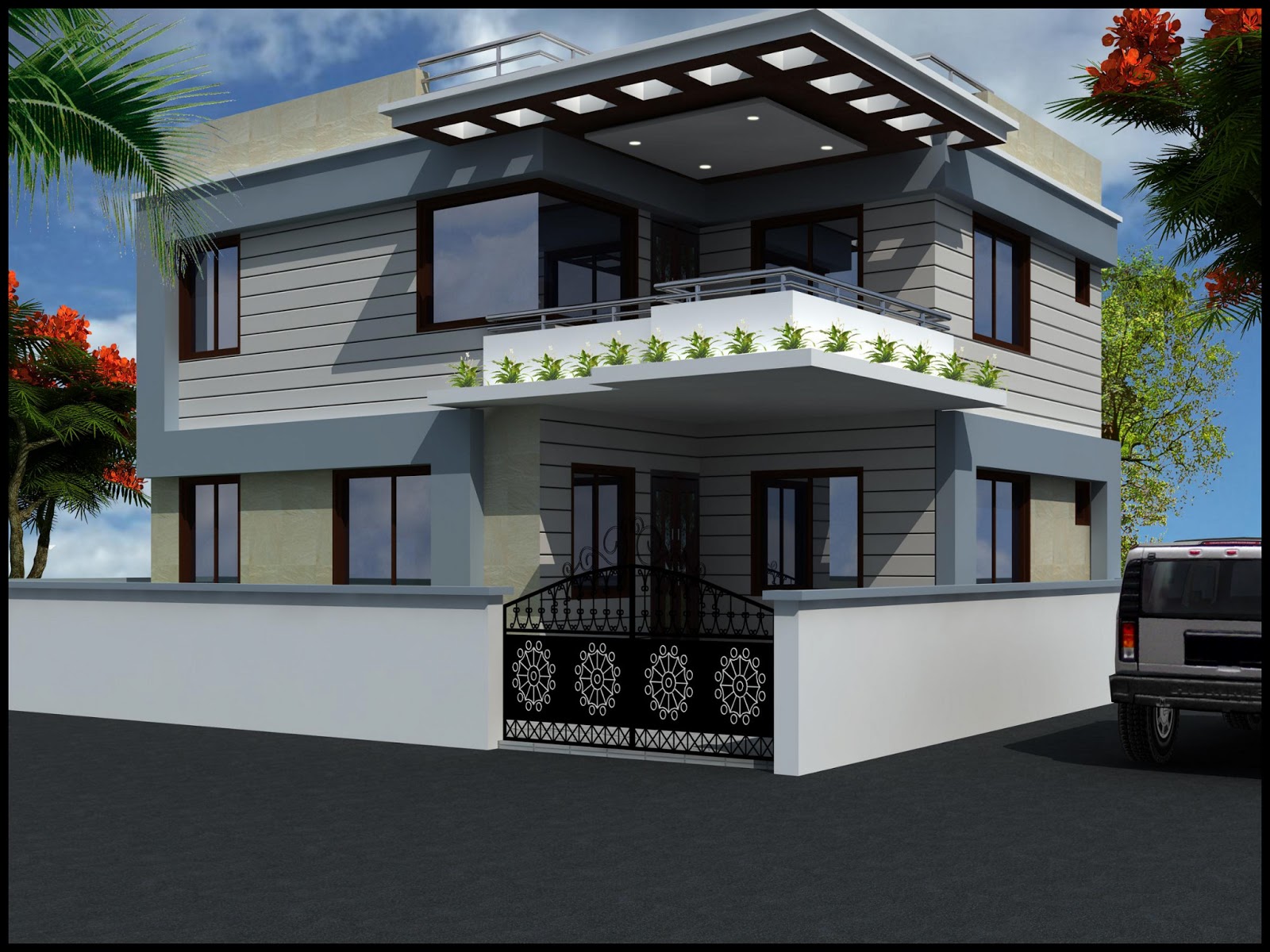  Modern  Beautiful Duplex  House  Design  Home  Design  Elements