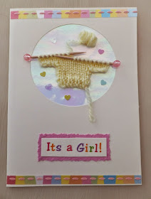 greetings card with tiny knitted sweater