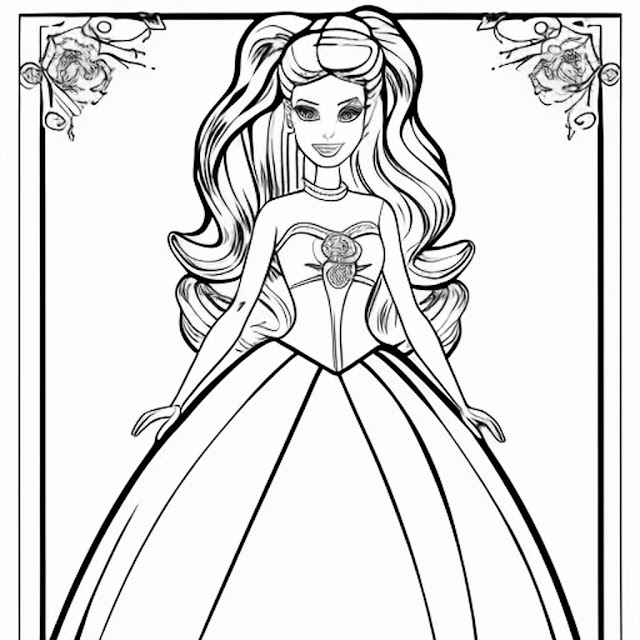 Barbie Coloring Pages, For Kids, For Girls, Printable, Free, Barbie, Coloring, Page