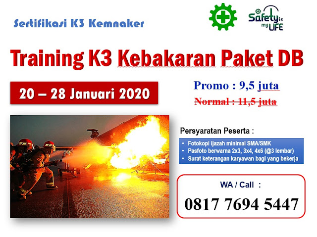 Training K3 Kebakaran Paket DB tgl. 10-18 Januari 2020 di Jakarta