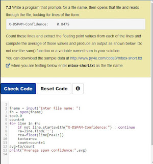 coursera python data structures assignment 7.2 answers