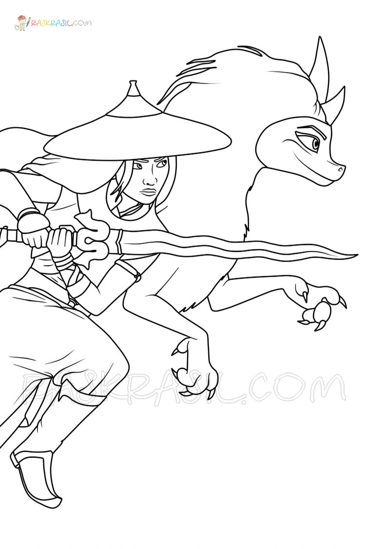 Raya And The Last Dragon Coloring Pages Raya Is Brave Girl