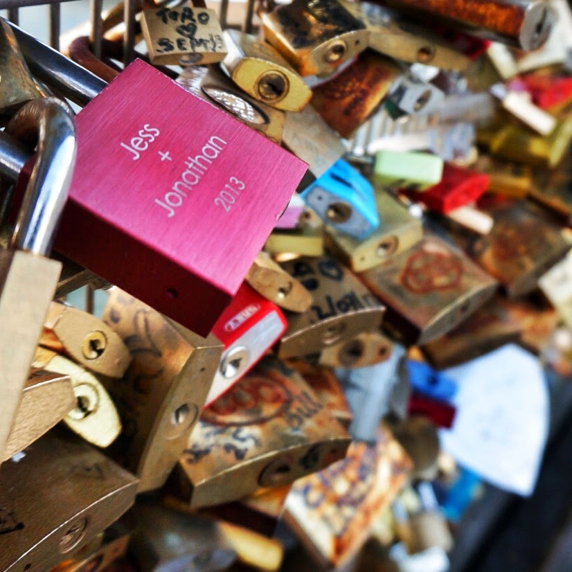 Love locks on the Pont des arts in paris