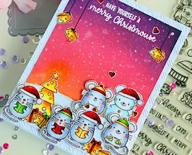 Sunny Studio Stamps: Merry Mice Scalloped Tag Dies Christmas Cards by Chitra Nair