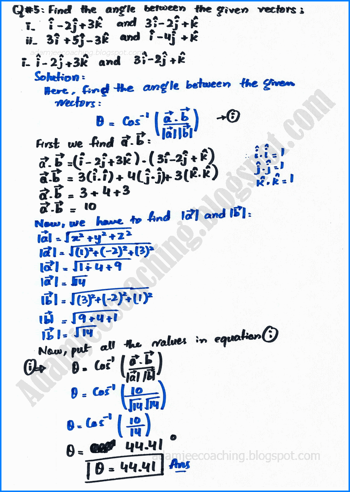 vectors-exercise-3-4-mathematics-11th