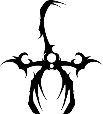 Tribal Scorpion Simple Black Design