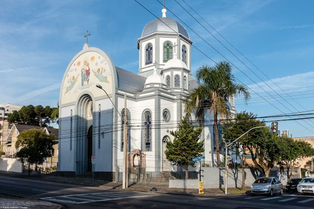 Igreja da Paróquia Nossa Senhora Auxiliadora, da Igreja Greco-Católica Ucraniana localizada na Rua Marim Afonso, em Curitiba.