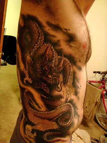 Chinese Dragon Tattoos Designs Front Back Body 