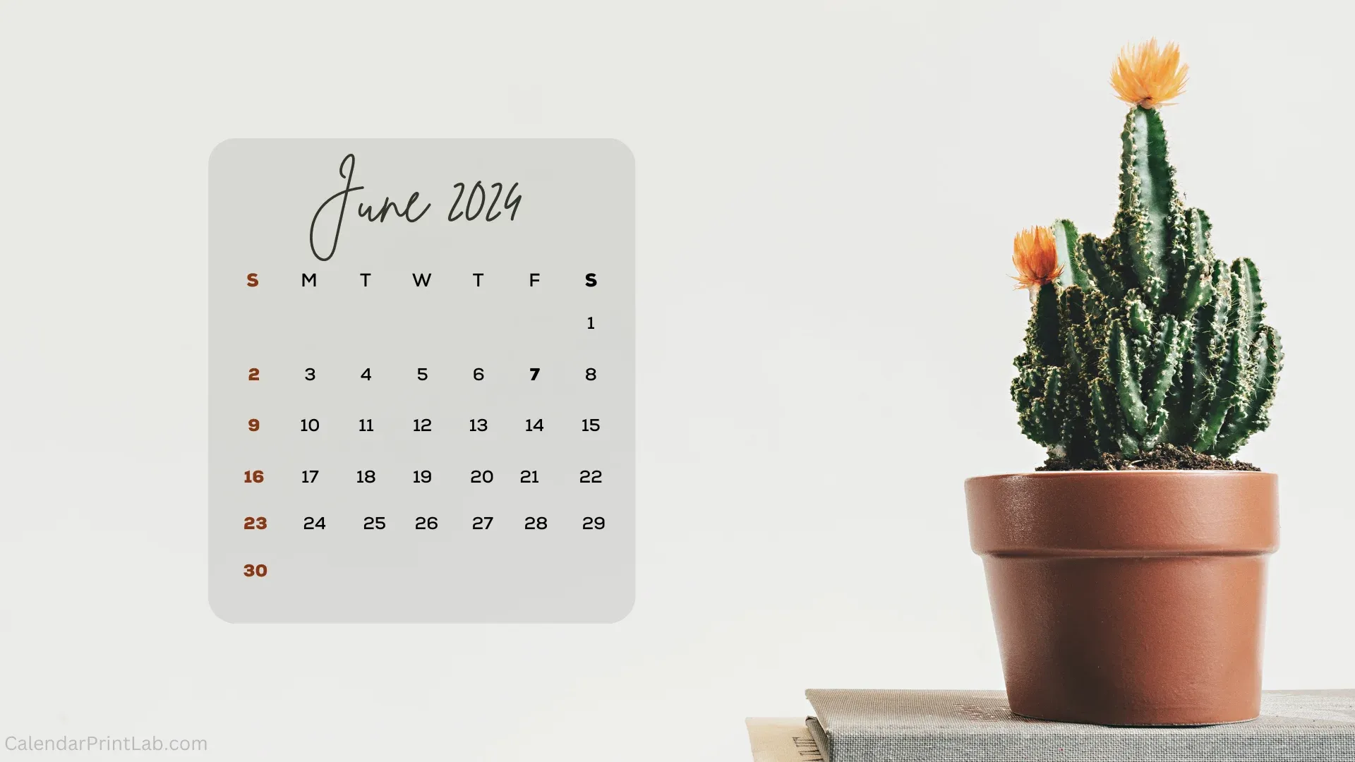 Download June 2024 Calendar HD Wallpaper