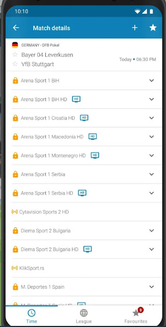 شرح تطبيق توقيت المباريات والقنوات الناقة SportEventz
