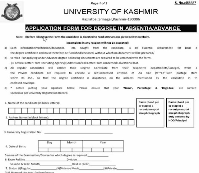 Kashmir-university-degree-certificate