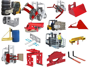 FORKLIFT BALE CLAMP, PAPER ROLL CLAMP, SIDE SHIFTER, ROTATING FORK, FORK POSITIONER, TELESCOPIC FORK, PUSH PULL, BLOCK CLAMP, DRUM CLAMP, TIRE CLAMP, CARTON CLAMP, PALLET INVERTER, HINGED FORK, CRANE JIB, WORKING PLATFORM, DLL