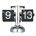  Anself Retro Table Clock, Quartz Flip Over Clock, Stainless Steel Internal Gear 