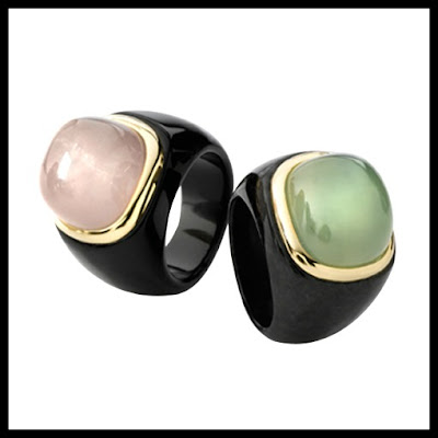 black jade gemstone statement/cocktail rings