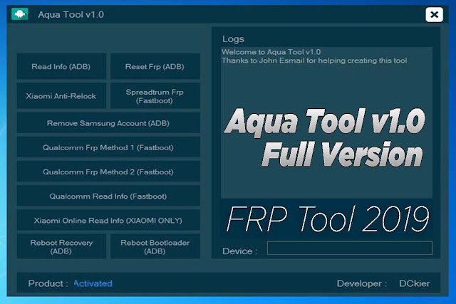 Aqua Tool v1.0 Full Version Free Download FRP Tool 2019