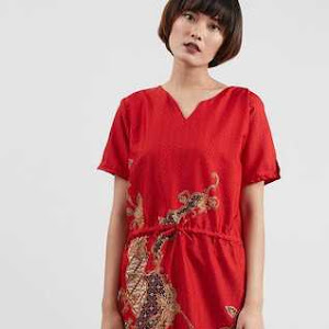 V-Neck Batik Dress