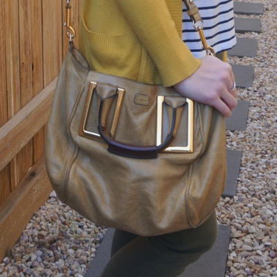 Chloe small Ethel bag in light khaki with olive jeans | awayfromtheblue