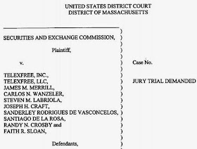 In addition to TelexFree, the SEC also named eight TelexFree officers and promoters as defendants.