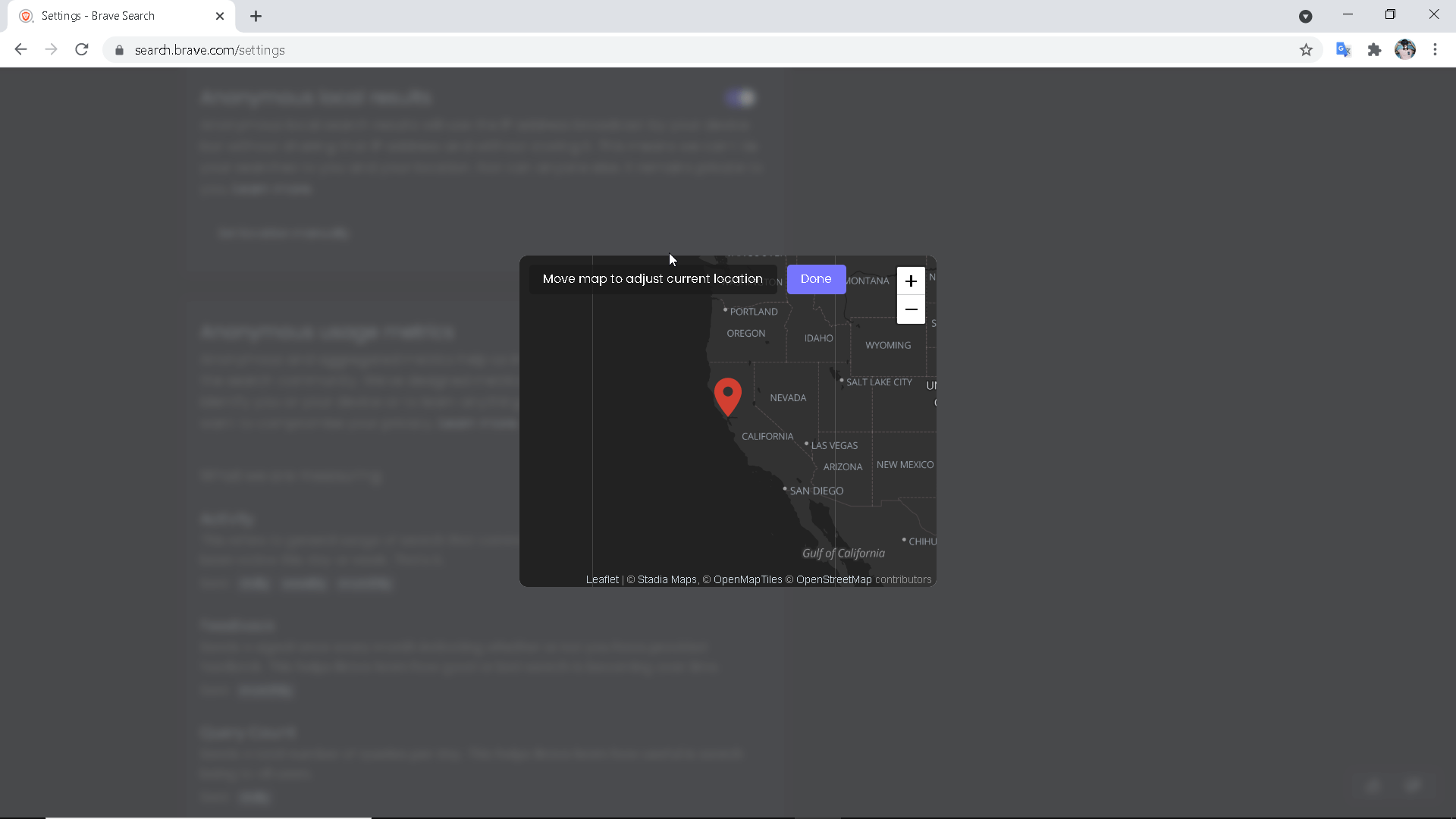 Brave Search Engine Map Setting - TechneSiyam