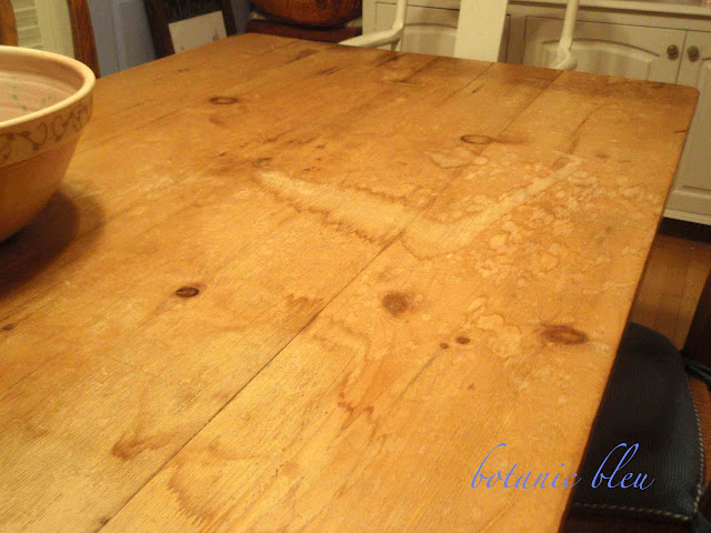 Pine Table Refinished with severe water damage