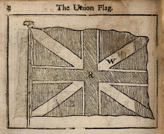 Union Flag em The ensigns, colours or flags of the ships at sea (1750).