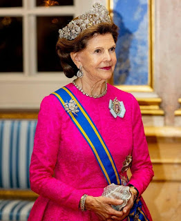 Queen Silvia wore Braganza floral tiara
