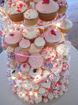 lovely selection of pearly pink cupcakes we did for Michelle's wedding