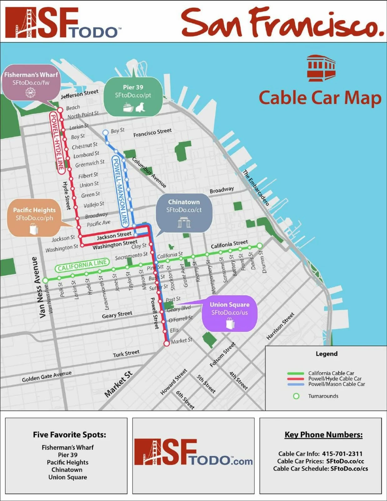 Cable Car San Francisco Map Map