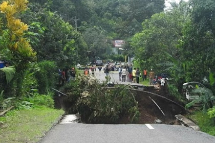 Jalan utama Wonosobo kebumen ambles perkantoran dan rumah warga terancam