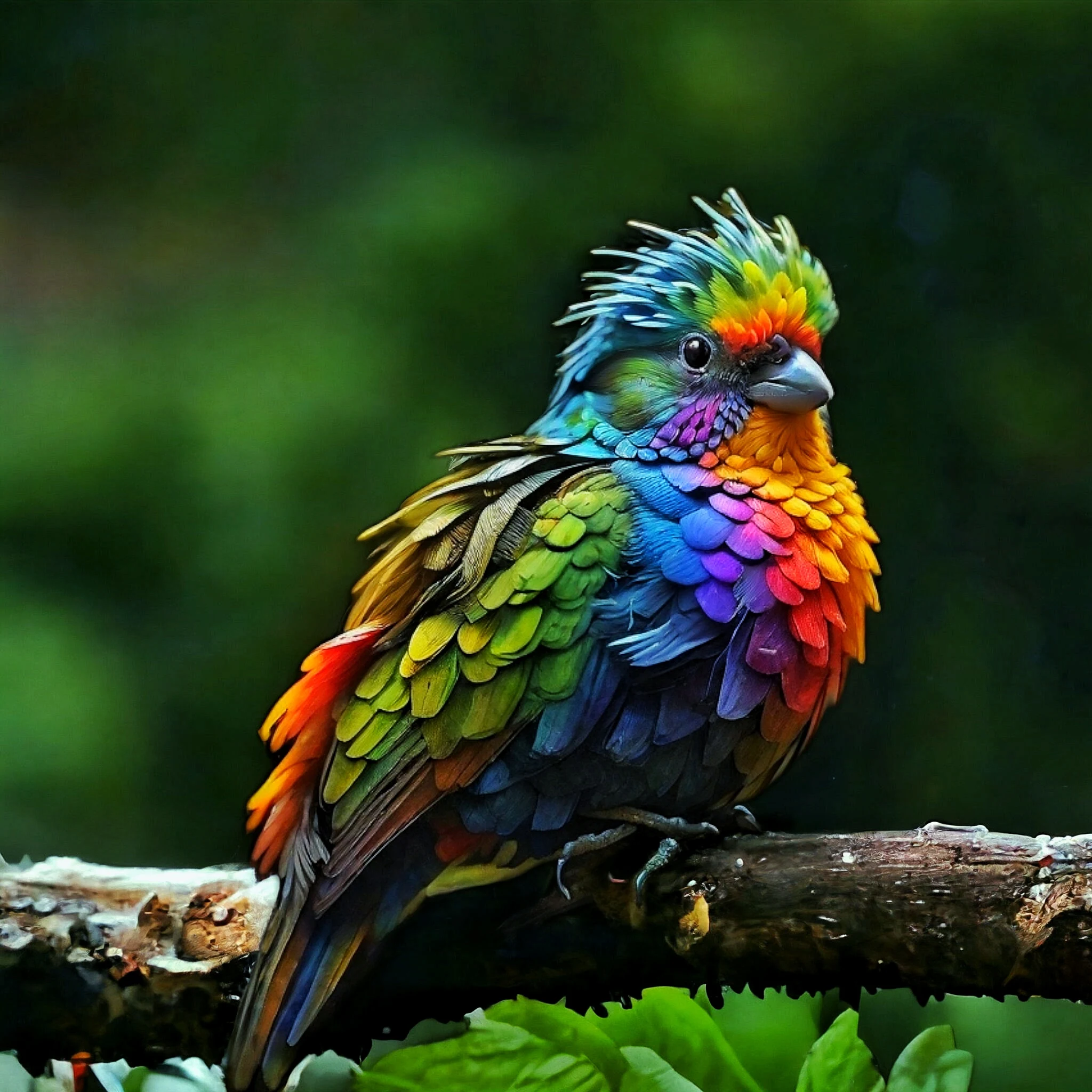 Colorful bird on a branch