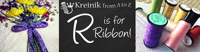 Use Kreinik metallic ribbons in needlework and fiber art designs