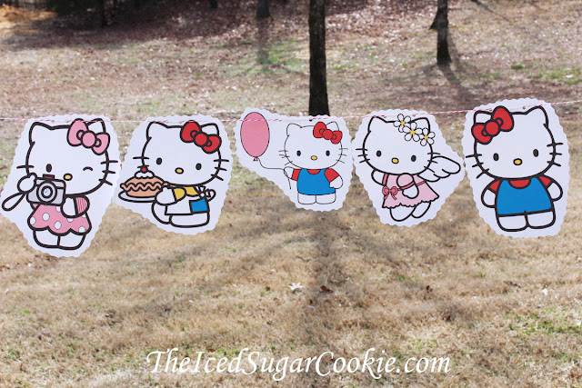 Hello Kitty Birthday Party DIY Flag Bunting Banner Garland Idea