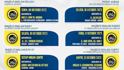 Jadwal Majlis Nurul Musthofa 08-14 Oktober 2023