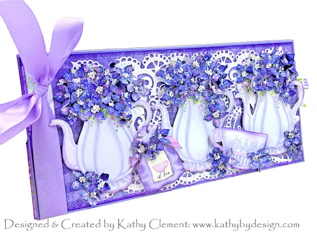 Lush Lilacs Tea Party in a Box Card by Kathy Clement for Really Reasonable Ribbon