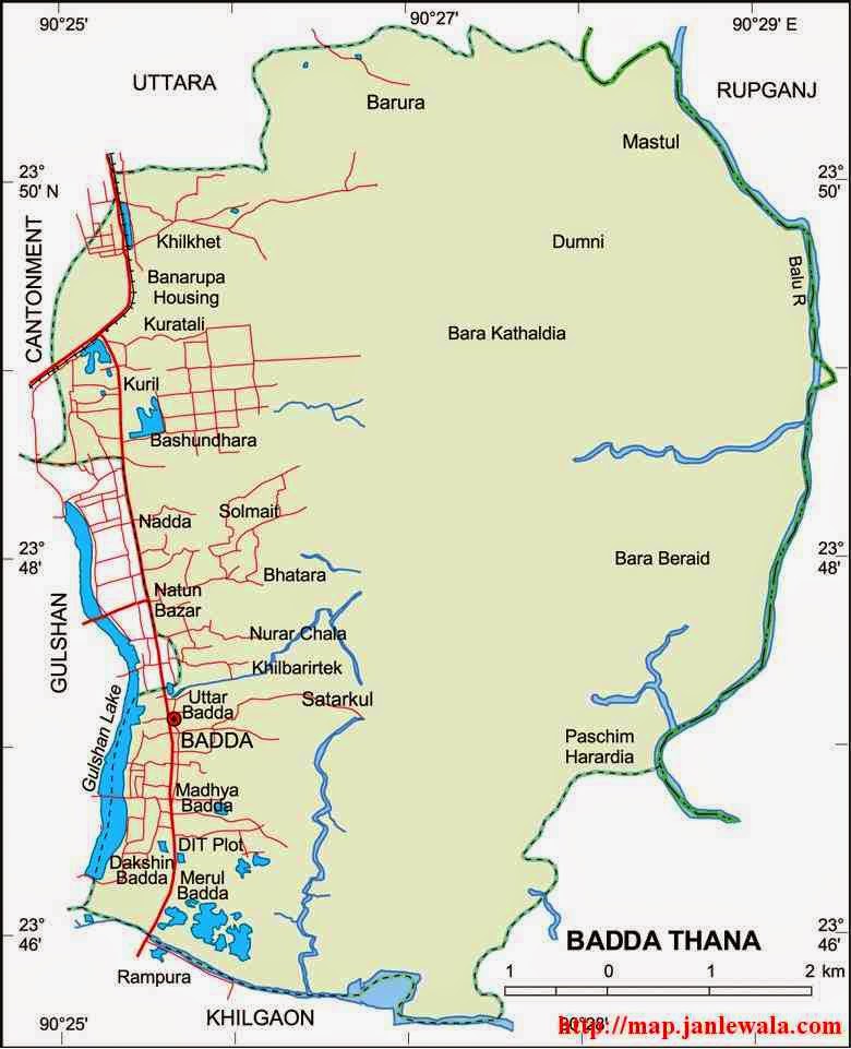 badda thana map of bangladesh