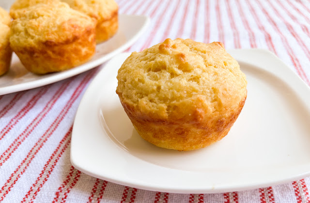 Food Lust People Love: Perfect with soup or for a snack, these small batch cheddar muffins are tender and cheesy. The recipe makes only six but is easily doubled if you need 12.