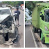 Mobil HRV VS Truck Hino Laka Lantas Di Jalan Aik Darek, Polisi Olah TKP