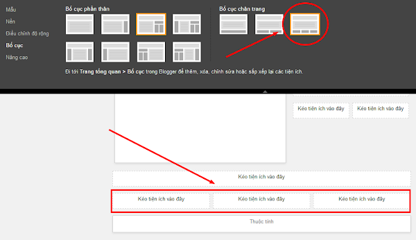 Thay đổi bố cục chân trang Blogger (BlogSpot)