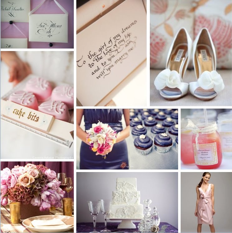 Pink Inspiration Boards Lemonade and Midnight Blue Weddings