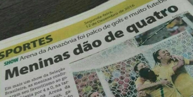 Manchete de jornal amazonense sobre vitória do Brasil gera polêmica na internet