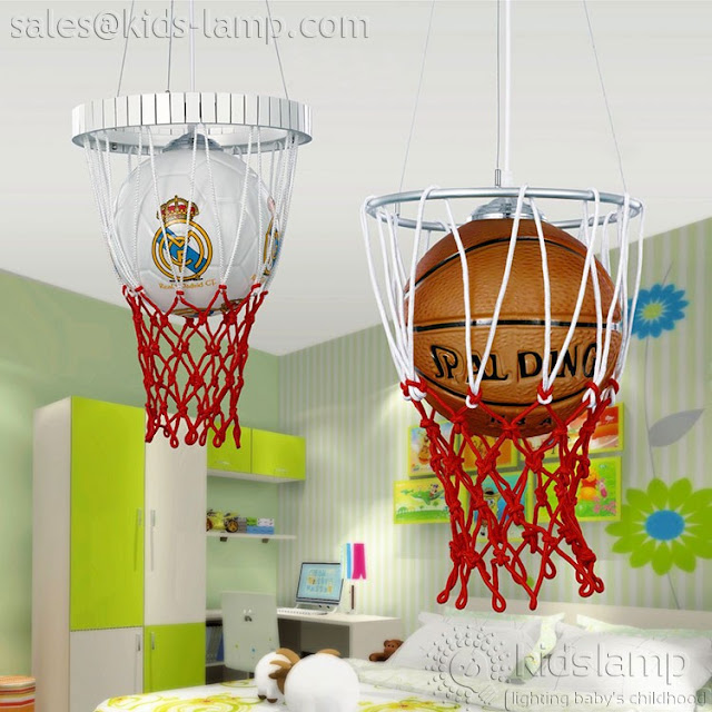 Kids bedroom sports basketball football ceiling lamps