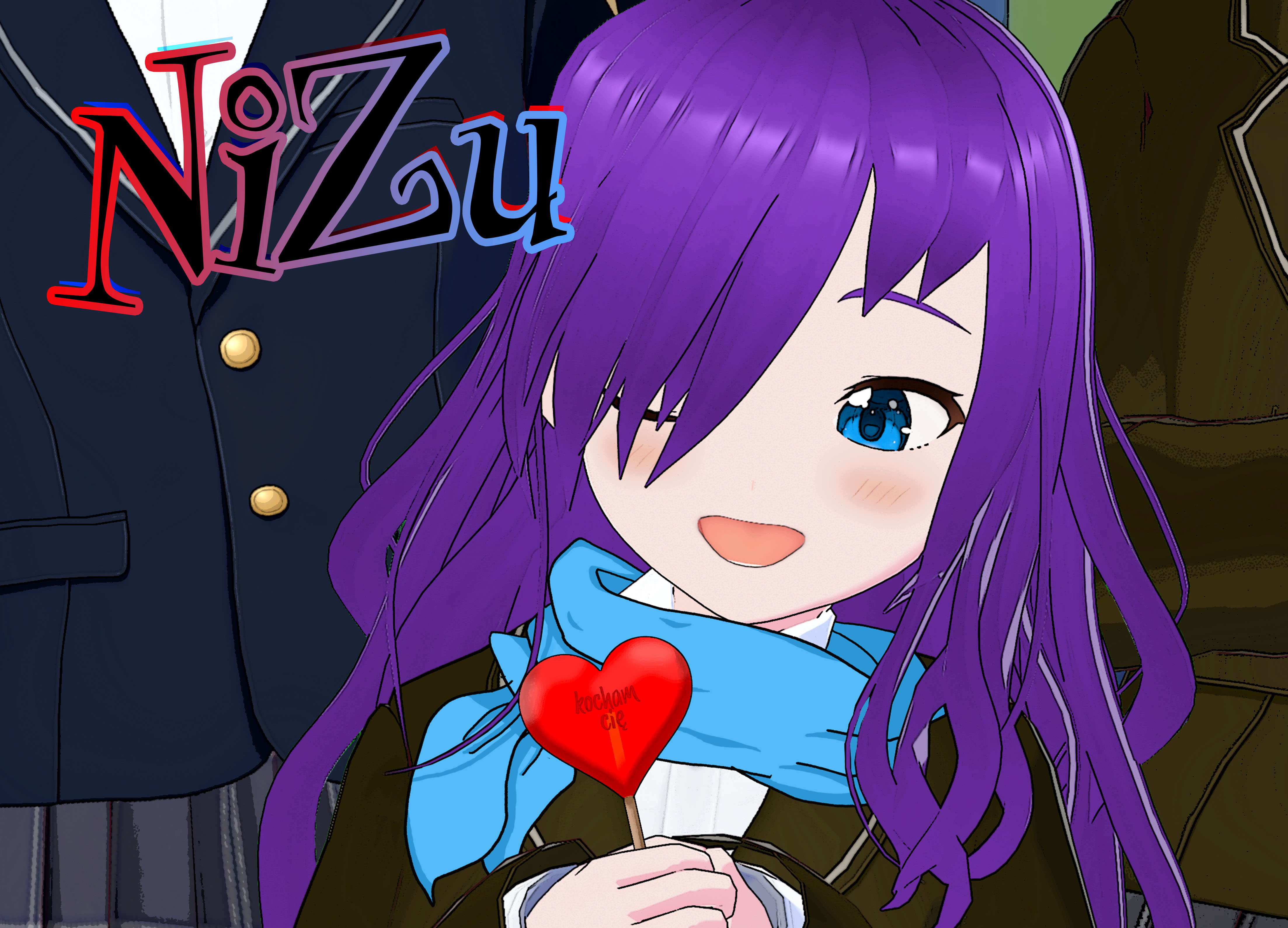 Nizu happy with a candy