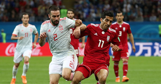 مشاهده هدف اسبانيا الاول في مرمي ايران (1-0) تعليق رؤوف خليف