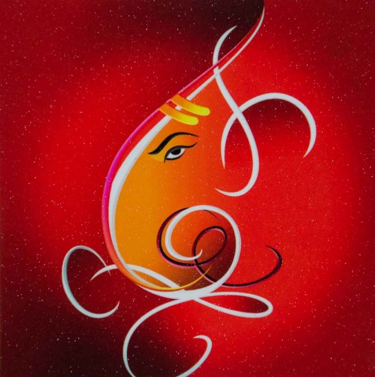 God Ganesh Abstract Painting