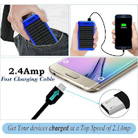  COOLNUT Solar Power Bank 10000mAh Complete Kit [Adapter and 3 USB Cable]