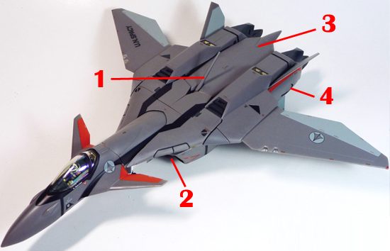 Macross Plus VF-11B Thunderbolt Armament weapon position