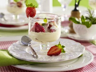 zabaione com morango