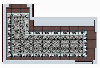 A detailed layout drawing of the cement tile is the best way to visualize the layout